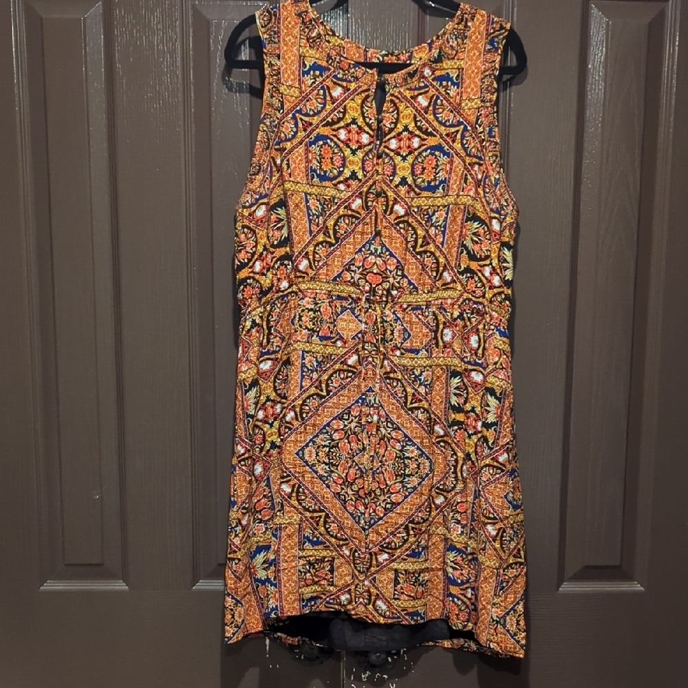 Lucky 🍀 Brand Colorful Geometric Patterned Dress